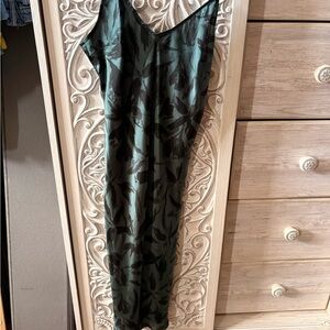 a new day Dark Green and Black Satin Slip Dress
